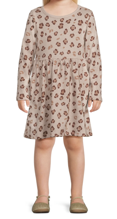 Garanimals Toddler Girls Long Sleeve Animal Print Dress