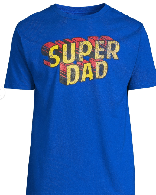 Men's Father's Day Super Dad Sketch Graphic Tee, Short Sleeve Crewneck Shirt from Way to Celebrate