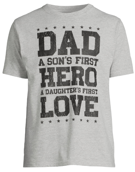 Men's Father's Day Dad Hero Love Graphic Tee, Short Sleeve Crewneck Shirt from Way to Celebrate