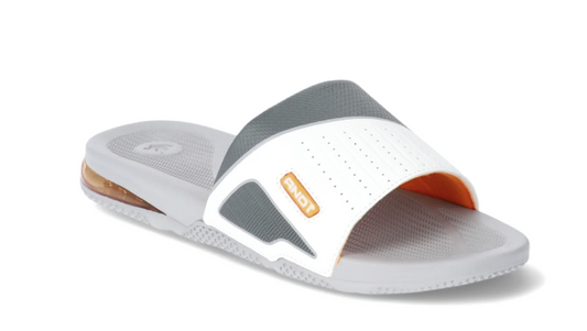 AND1 Men’s Athletic Air Bubble Slide Sandals- GREY/ORANGE