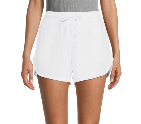 Athletic Works Women's High Rise Pull On Mesh Shorts- White