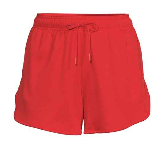 Athletic Works Women's High Rise Pull On Mesh Shorts- Orange